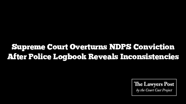 Supreme Court Overturns NDPS Conviction After Police Logbook Reveals Inconsistencies