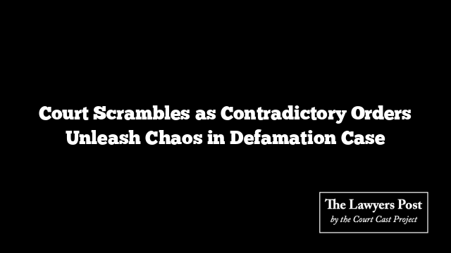 Court Scrambles as Contradictory Orders Unleash Chaos in Defamation Case