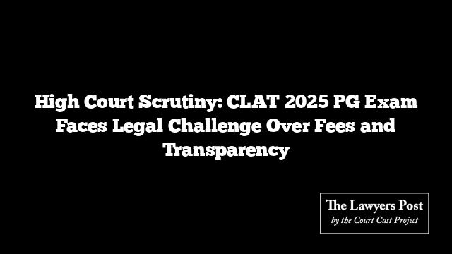 High Court Scrutiny: CLAT 2025 PG Exam Faces Legal Challenge Over Fees and Transparency