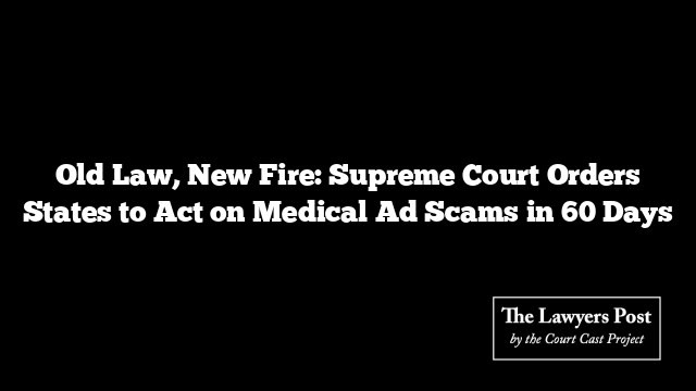 Old Law, New Fire: Supreme Court Orders States to Act on Medical Ad Scams in 60 Days