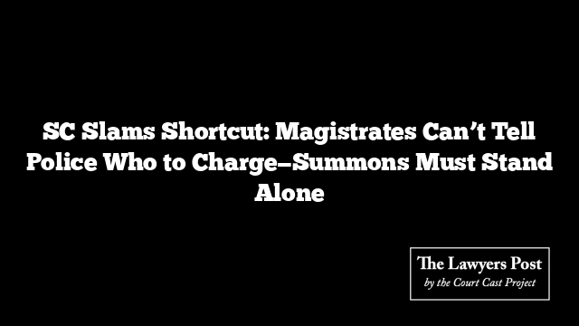 SC Slams Shortcut: Magistrates Can’t Tell Police Who to Charge—Summons Must Stand Alone