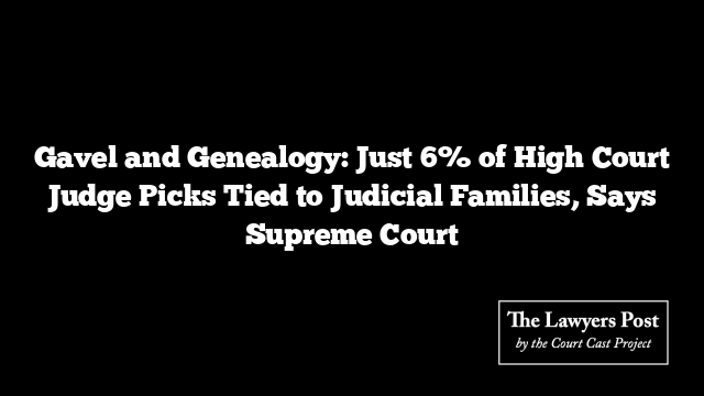 Gavel and Genealogy: Just 6% of High Court Judge Picks Tied to Judicial Families, Says Supreme Court