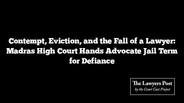 Contempt, Eviction, and the Fall of a Lawyer: Madras High Court Hands Advocate Jail Term for Defiance