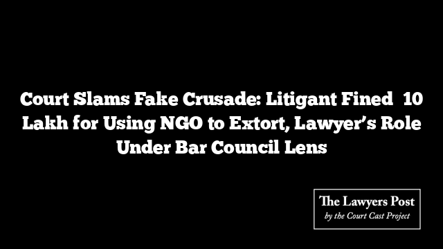 Court Slams Fake Crusade: Litigant Fined ₹10 Lakh for Using NGO to Extort, Lawyer’s Role Under Bar Council Lens
