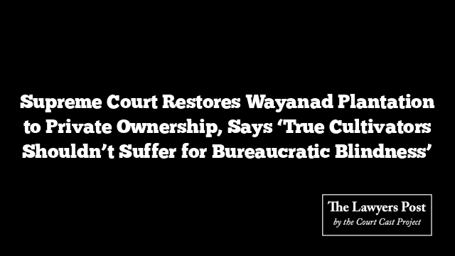 Supreme Court Restores Wayanad Plantation to Private Ownership, Says ‘True Cultivators Shouldn’t Suffer for Bureaucratic Blindness’
