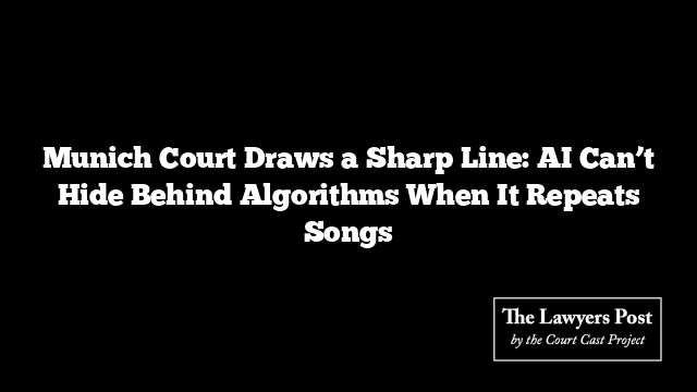 Munich Court Draws a Sharp Line: AI Can’t Hide Behind Algorithms When It Repeats Songs