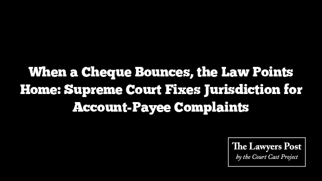 When a Cheque Bounces, the Law Points Home: Supreme Court Fixes Jurisdiction for Account-Payee Complaints