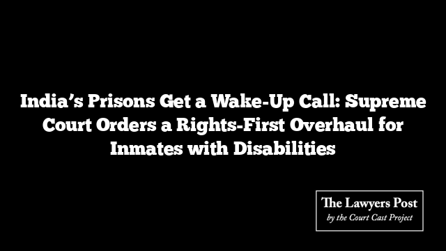 India’s Prisons Get a Wake-Up Call: Supreme Court Orders a Rights-First Overhaul for Inmates with Disabilities