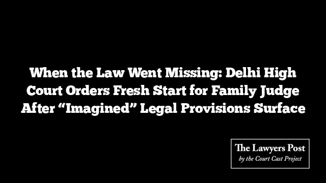 When the Law Went Missing: Delhi High Court Orders Fresh Start for Family Judge After “Imagined” Legal Provisions Surface