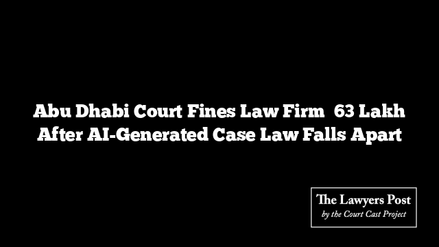 Abu Dhabi Court Fines Law Firm ₹63 Lakh After AI-Generated Case Law Falls Apart