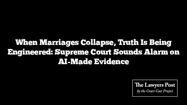When Marriages Collapse, Truth Is Being Engineered: Supreme Court Sounds Alarm on AI-Made Evidence