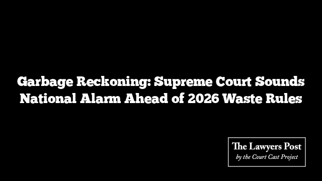 Garbage Reckoning: Supreme Court Sounds National Alarm Ahead of 2026 Waste Rules