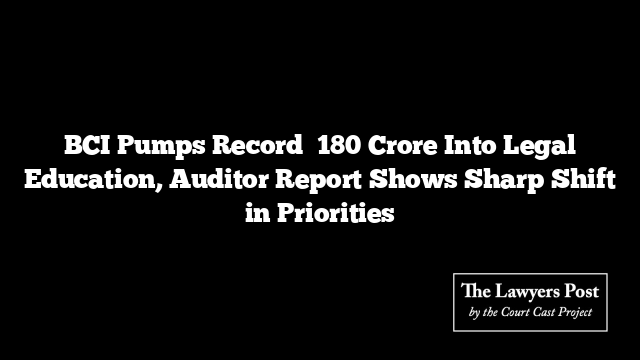 BCI Pumps Record ₹180 Crore Into Legal Education, Auditor Report Shows Sharp Shift in Priorities