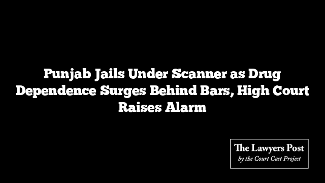 Punjab Jails Under Scanner as Drug Dependence Surges Behind Bars, High Court Raises Alarm